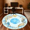 1pc Seashells, Oceanic Round Chair mat Area Rug - Non-Slip, Floor Mat for Office, Bedroom, home decor Christmas Gift p0811070