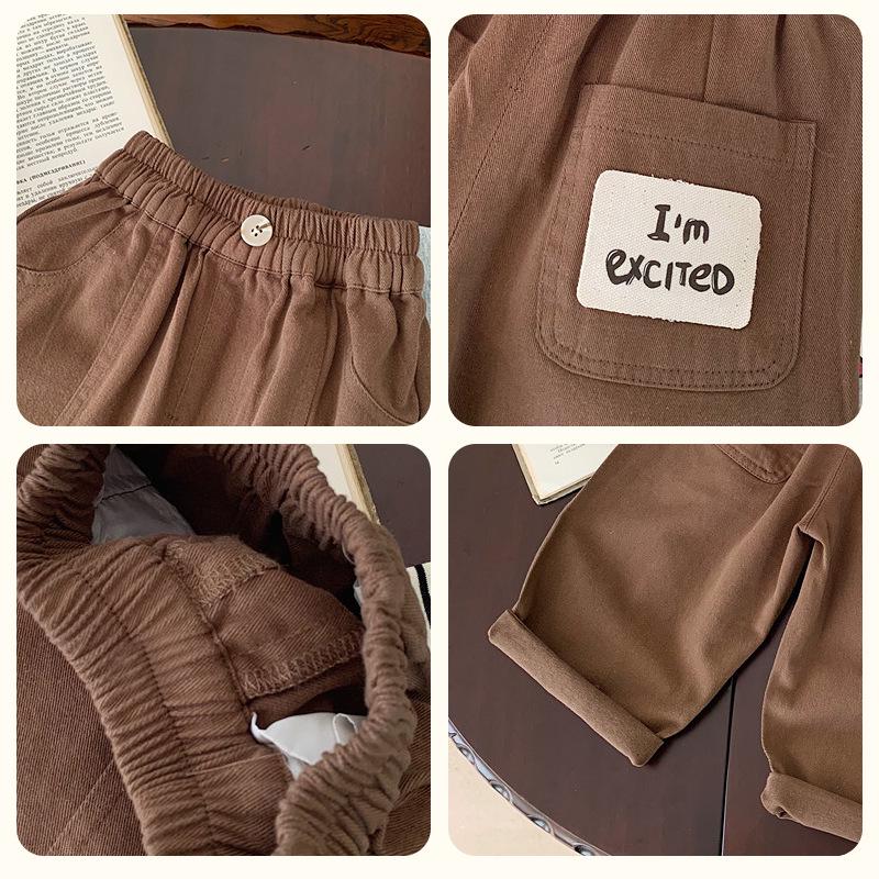 New Autumn Toddler Boys' Korean Style Solid Color Windproof Long Pants