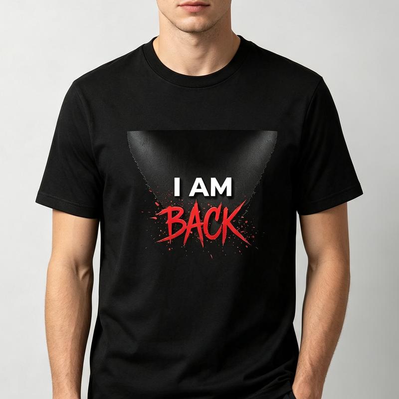Funny I Am Back StateUnisext TShirt Red Black Splash Graphic Tee Casual Cotton Streetwear Shirt for Unisex Unisex Harajuku Y2k Top