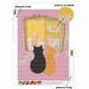 Diamond Painting Kit with Frame Cute Cats Reading Book Art 5D Full Drill Rhinestones Embroidery 30x40cm Living Room Bedroom Wall Decor Gift for Her
