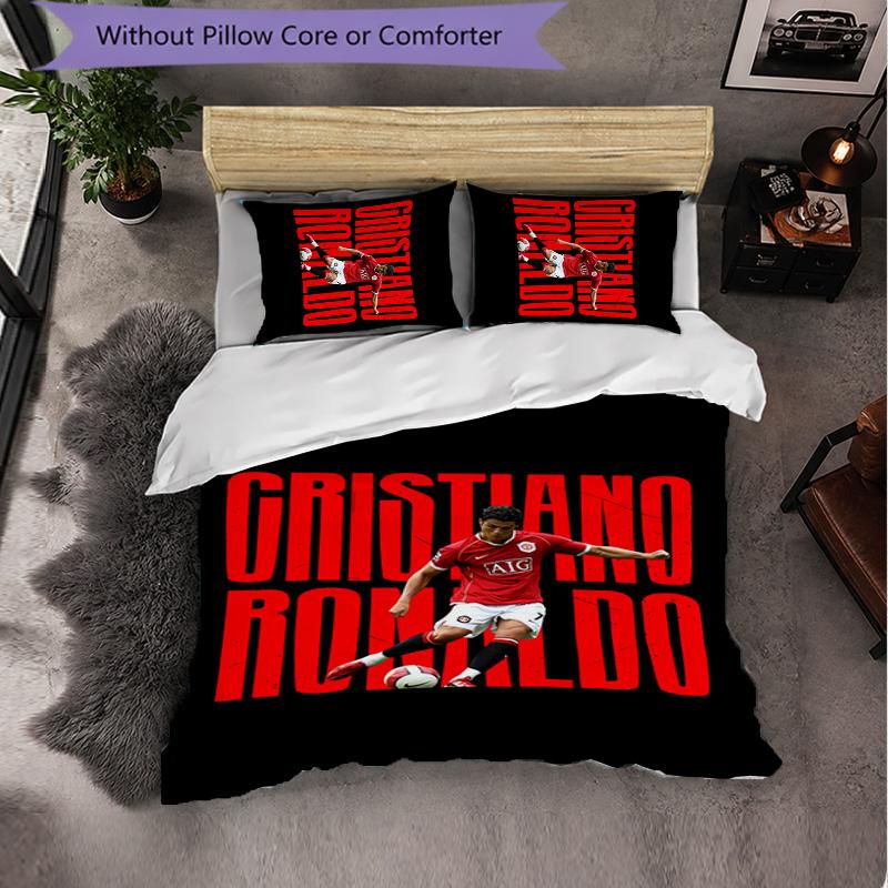 Set Biancheria da Letto Cristiano Ronaldo 3 Pezzi Morbido Set Copripiumino con Federe Set Decorazione Camera da Letto per la Casa