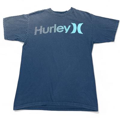 Hurley T Shirt Mens Size Medium Blue Dotted Y2K Surf Skate Crew Neck Tee