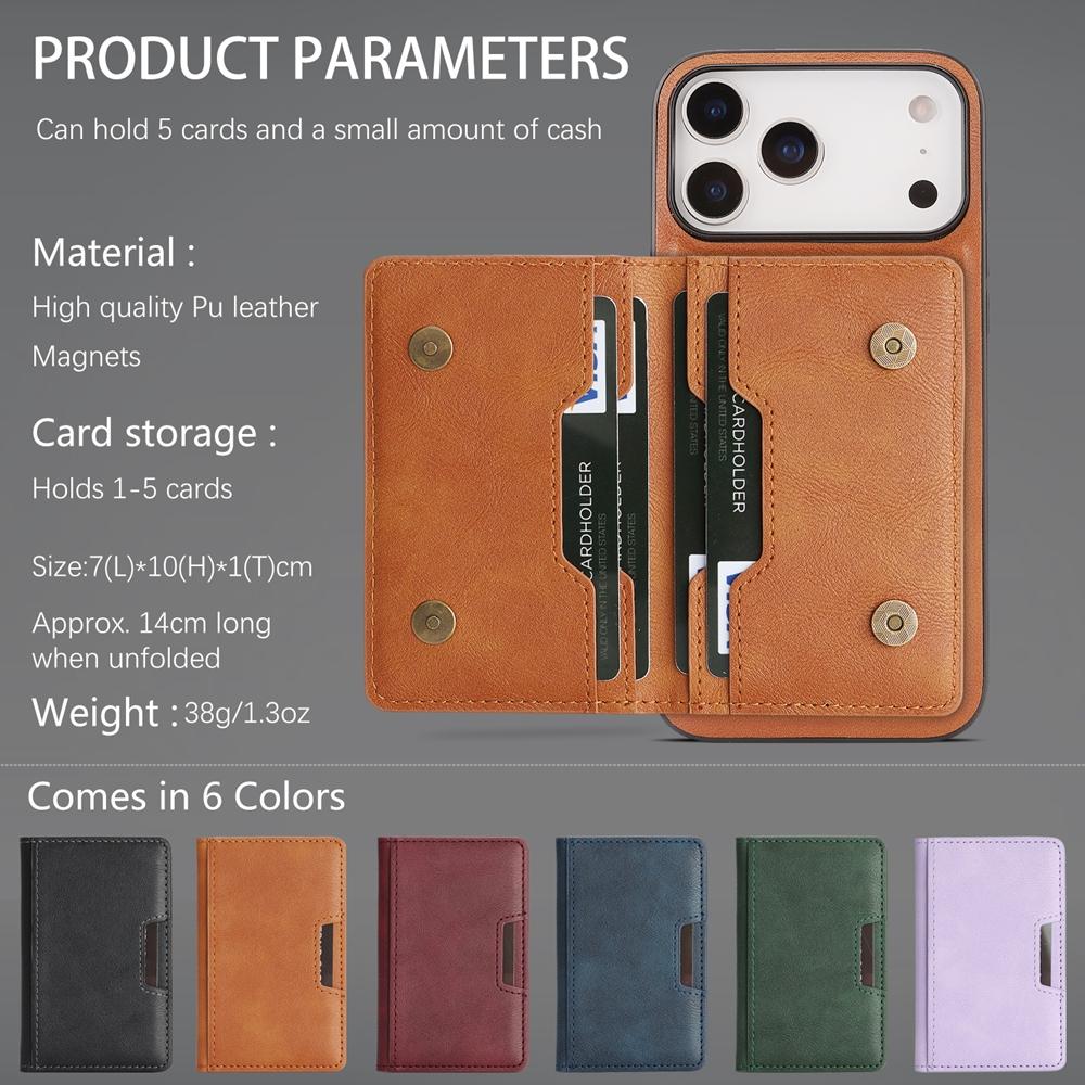 2 in 1 Magnetic Leather Case for IPhone 17 16 15 14 13 12 Pro Max Plus Air 16E 17E Wrieless Charging For Magsafe Phone Cover
