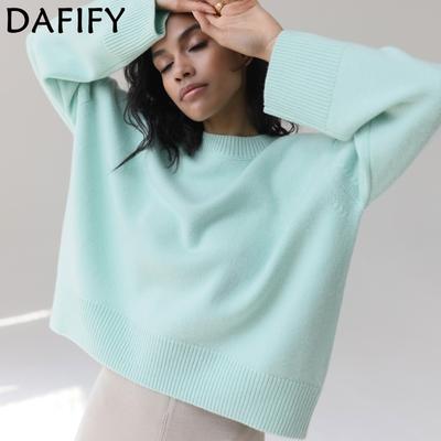 Moda damska Casual Jesień Zima Jednolity kolor Nadruk Długi rękaw O-Neck Swetry