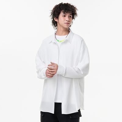 Spring New Solid Color Shirt for Men's Fashion Trend Casual Solid Color Shirt