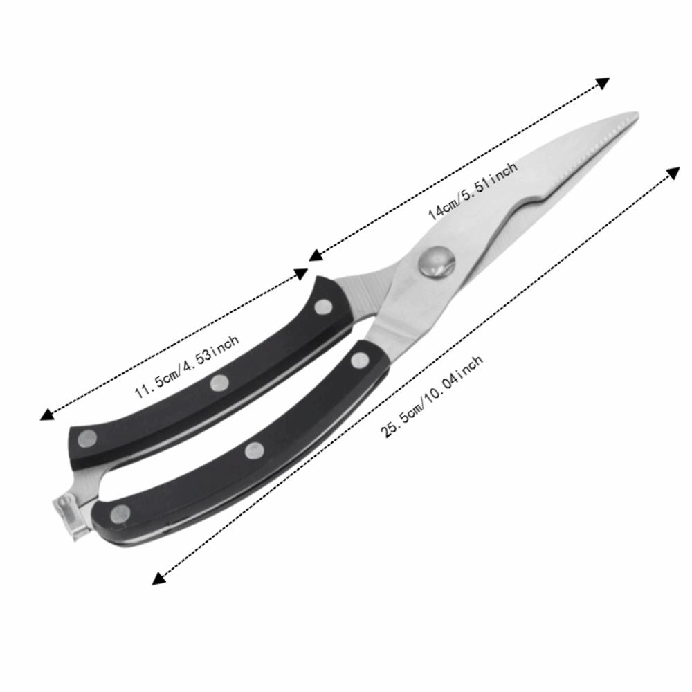 Stainless Steel Plastic Kitchen Scissors Non-Slip Handle Kitchen Shears Poultry Fish Chicken Meat