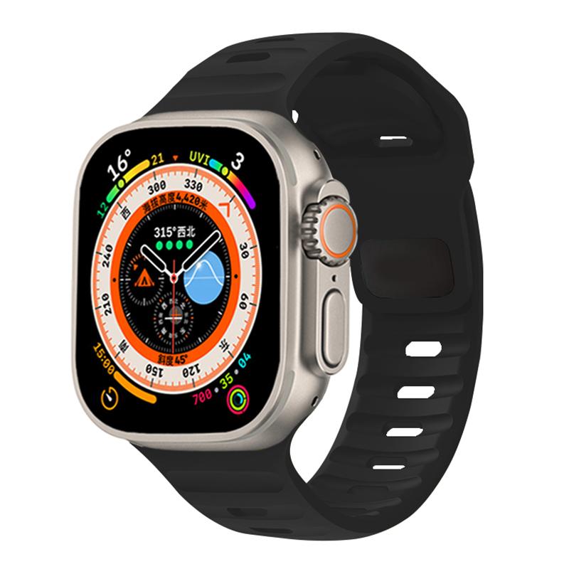 

Strap For Apple Watch Band 44mm 45mm 40mm 41mm 49mm 46mm sport Silicone correa bracelet iwatch Series 3 6 5 se 7 8 9 ultra 2 10 38 40 41mm S10-42mm чёрный