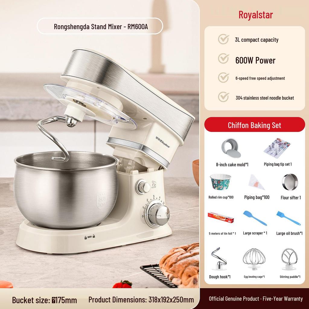 KJ&SH Multifunctional Dough Mixer & Egg Beater - Automatic Household Baking & Fresh Milk Machine