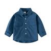 Clothing Spring and Autumn Boys' Long-Sleeved Shirts Kidsren's Lapel Casual Shirts for Small and Medium-Sized Kidsren Boys' Pure Color Clothes
