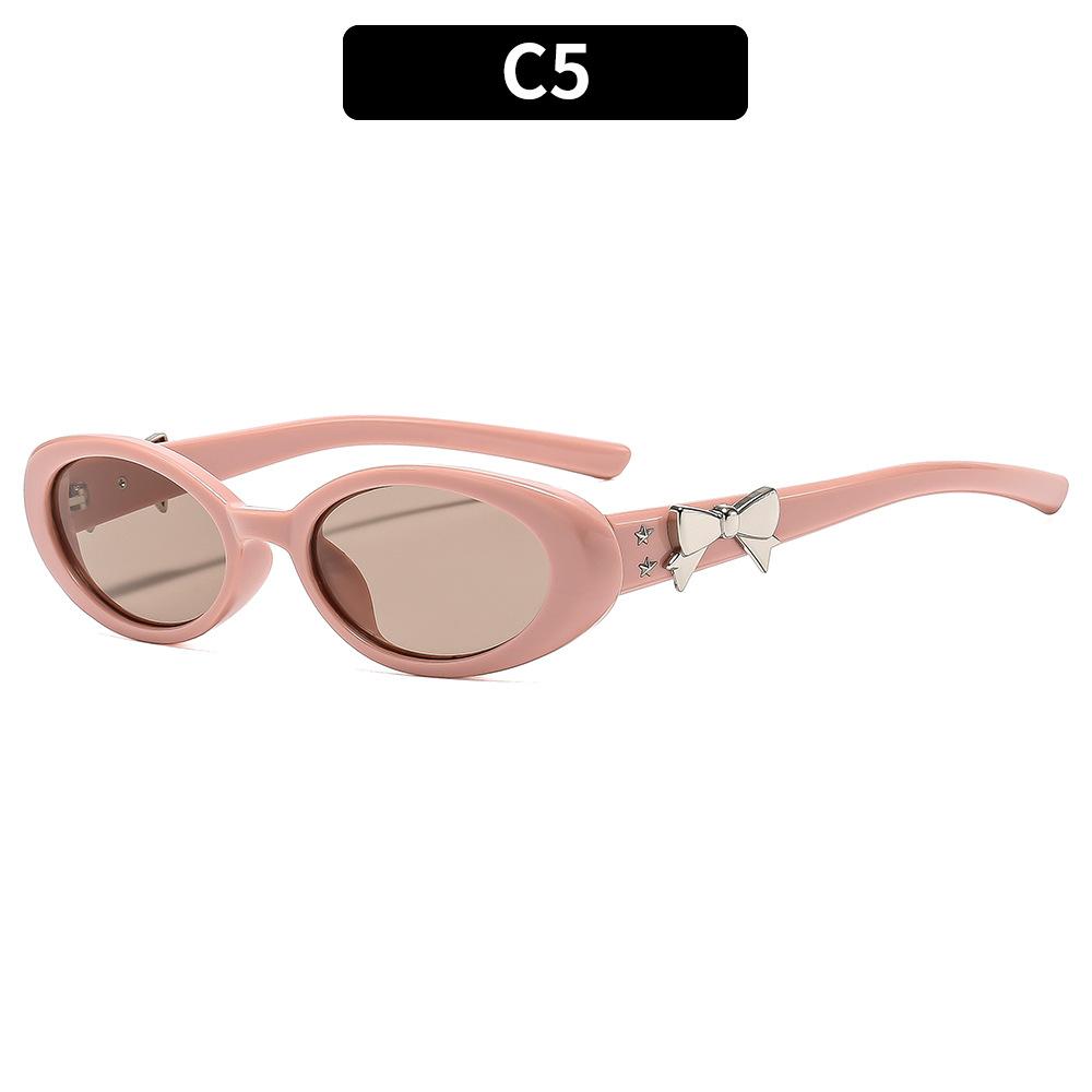 Ladies Sunglasses, Vintage Oval Sunglasses, Bow Decorative Sunglasses