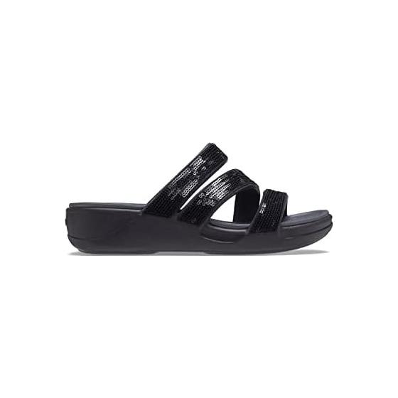 crocs Women s Crocs Boca 2.0 Sequin Strappy Wedge Women s Sandals