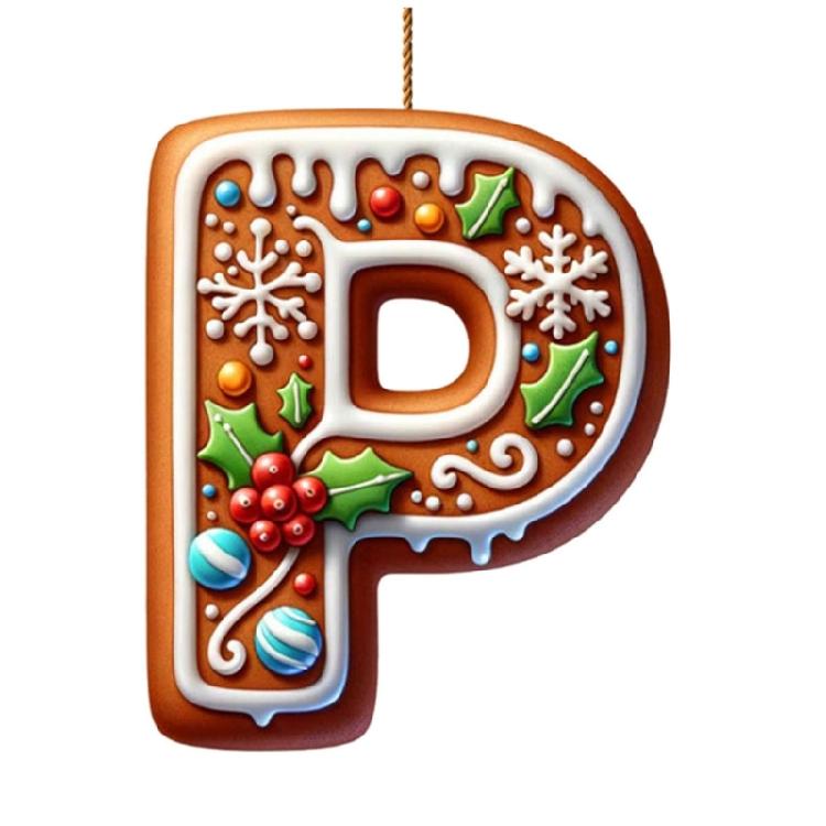 Child Safe Acrylic Christmas Letter Ornament Gingerbreads Homes Decors For Car Homes Decoration Holiday Party Accessory