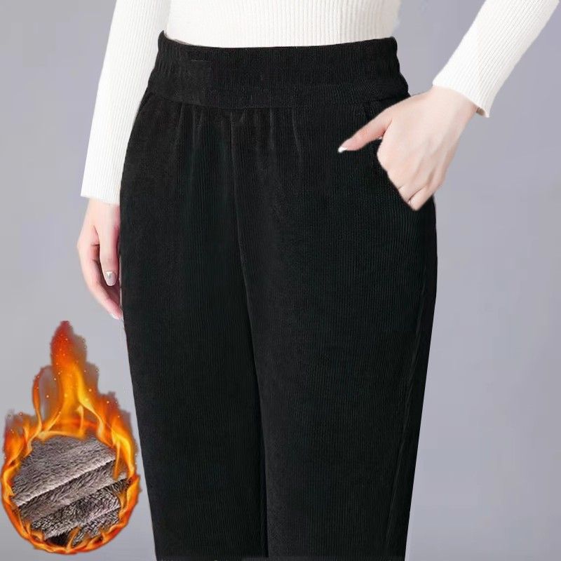 

Женские демисезонные/зимние повседневные вельветовые брюки-гаремы на флисовой подкладке, утолщенные теплые брюки-гаремы свободного кроя XS