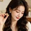 French Luxury Double-Layer Ruffled Pearl Petal Earrings for Women