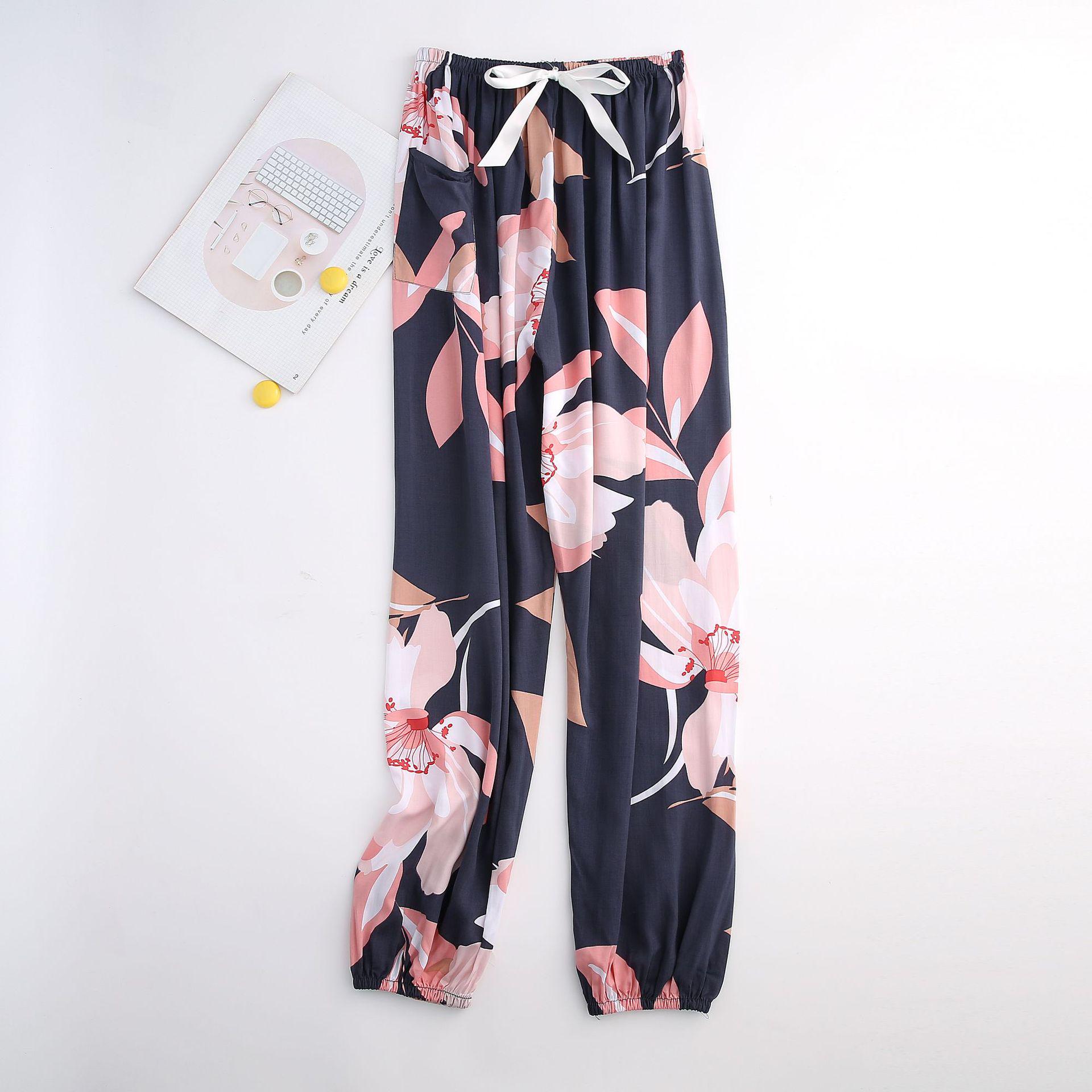 

Women s Cotton Rayon Cuffed Sleep Pants - Plus Size, Loose Fit, Maternity, with Pockets, Perfect for Summer. One Size