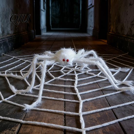 Großes Spinnen-Stofftier Halloween-Dekoration, Weicher haariger gruseliger Requisiten, Pelzige riesige Spinnen für drinnen und draußen, Garten, Zuhause, Spukhaus-Dekoration, Kuscheltier