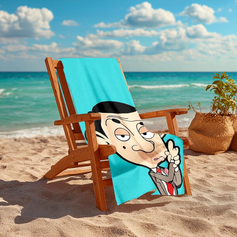 1 pièce Serviette de plage Geste idiot de Mr Bean, Séchage rapide, Multi-usage pour Plage Piscine Salle de sport Yoga Maison Voyage, Noël, Halloween, Cadeau de Noël M92972