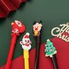 12/ 20 KS Vánoční gelová pera s tématikou Roztomilá kreslená Černý inkoust 0,5 mm Ergonomický plastový design Vzory Santa Školní studentské psací potřeby Zpět do školy