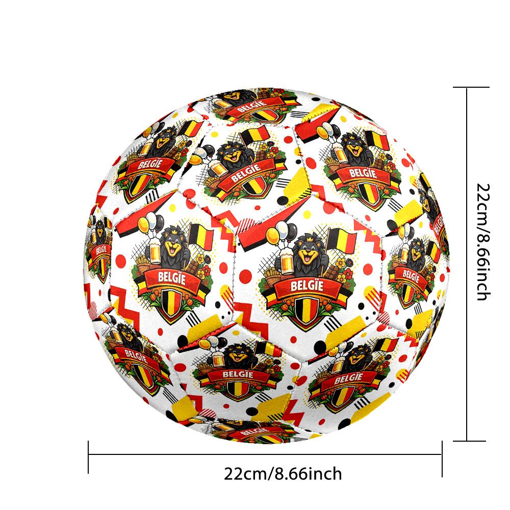 Belgien Fußball Aufdruck Größe 5 Fußball Ball Verschleißfest Standard Erwachsenen Trainingsfußball Fan Geschenk für Indoor Outdoor Spiel Sport