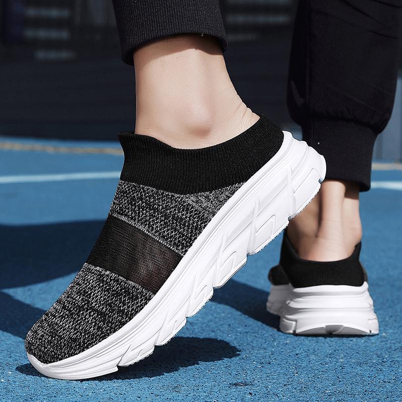 Women's Sandals Backless Walking Sneakers Summer Couple Slip On Mule Socks Shoes Closed Toe Slippers Men Clogs Over Sized