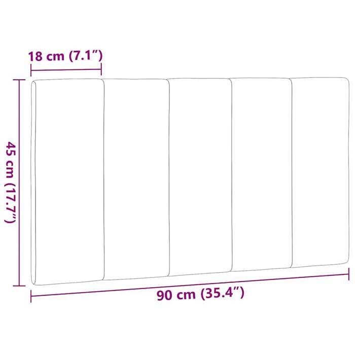 VidaXL Coussin de tête de lit gris clair 90 cm tissu 4019142