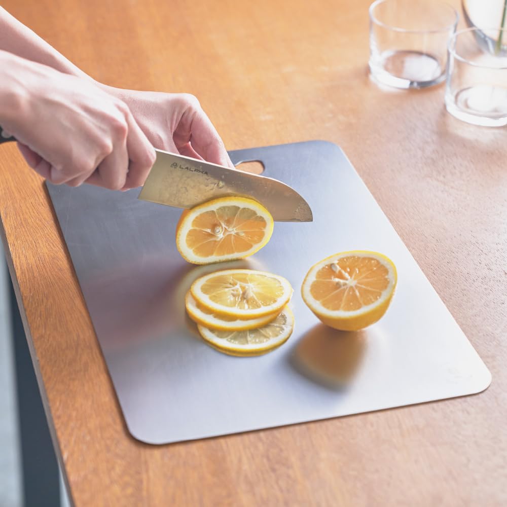 TETSUNAGI Pure Titanium Cutting Board LightweightRustproofAntibacterialHeat Resistant Double-Sided High-Durability Slim Made Japan Clean Use Camping