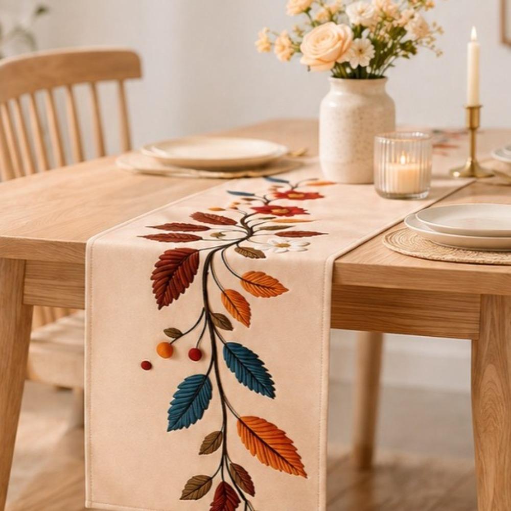 Peony Floral Dinning Table Runner Rectangular Elephant Print Table Cover Wedding Parties