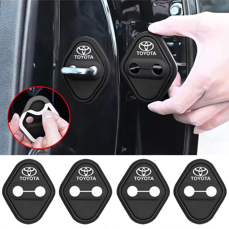 4Pcs Car Silicone Door Lock Cover Protect Buckle Cover Auto Accessorie For TOYOTA Corolla Auris Prius Yaris Highlander 4WD TRD