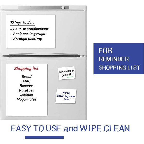 Dry Erase Sheets - 6 A4 Sheets - Adhesive Whiteboard Wallpaper Decal - White Board Contact Paper for Refrigerator, Desk, Office & Kids Room - Dry