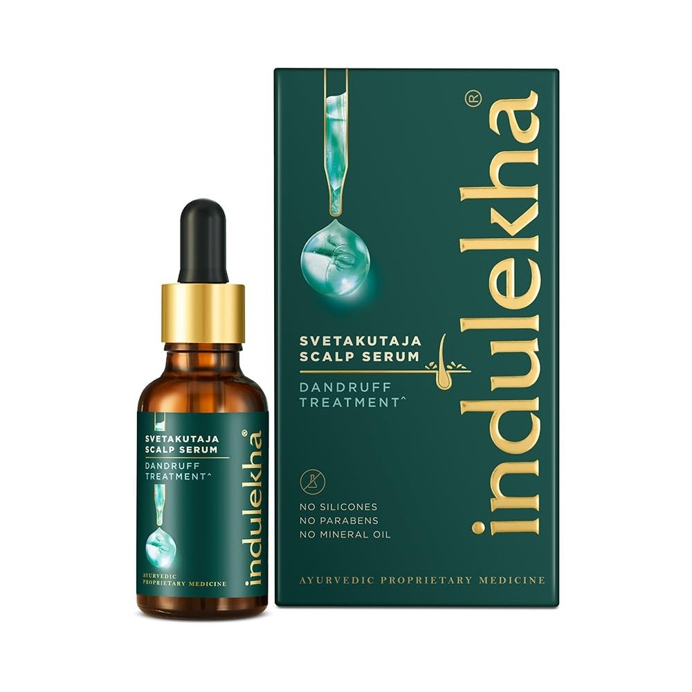 Indulekha Svetakutuja Dandruff Treatment Scalp Serum 30ml |Ayurvedic serum for dandruff treatment 30 ML