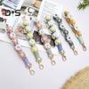 Boho Macrame Phone Wrist Strap Hand-Woven Cell Phone Lanyard Keychain Wristlet Charm Anti-Loss Phone Chain for Women Girls