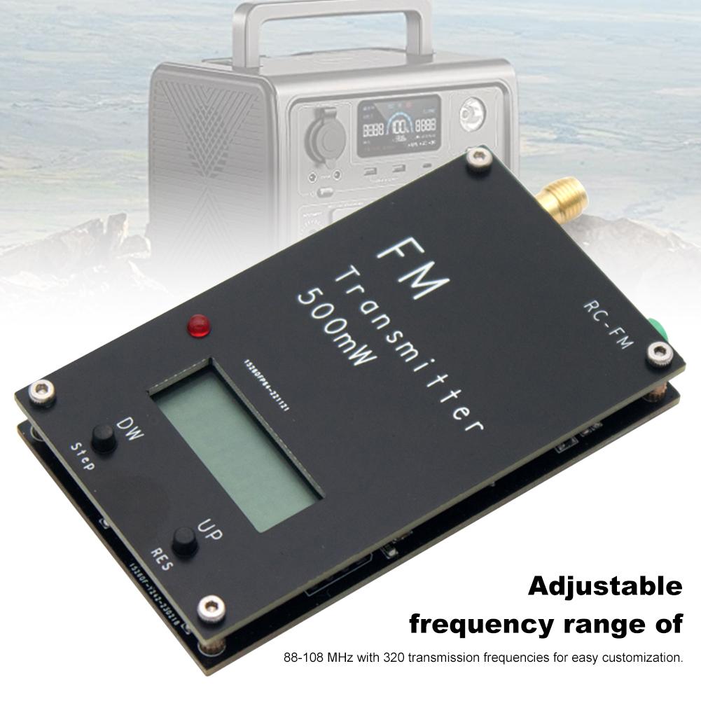 2000M 0.5W 500mW FM Verici Frekans LCD Ekran Stereo Dijital 76-108MHz Ayarlanabilir Frekans FM Radyo için FM Verici