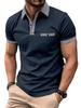 Men's Summer Fashion Loose Polo Shirts Short Sleeve Plaid Turn-down Collar T-shirt Top