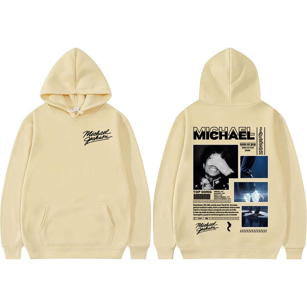 Michael Jackson Re del Pop Felpe con Cappuccio Tour Mondiale Uomo Donna Moda Felpa con Cappuccio Oversize Classica