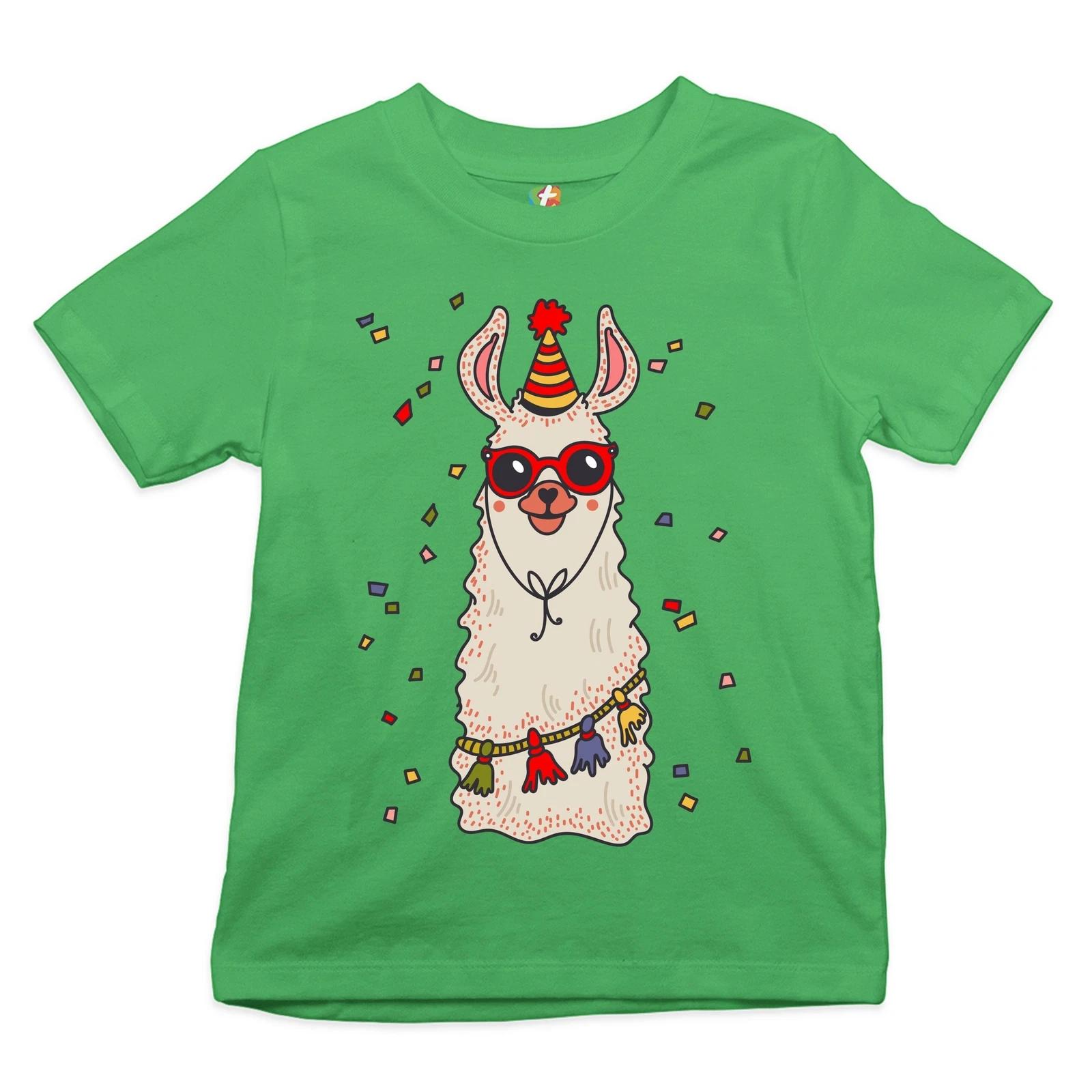 Christmas Llama Youth kids boys T-Shirt Merry and Bright Let It Snow Funny Xmas Kids 100