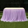 Tulle Table Skirt Elastic Mesh Tulle Tableware Tablecloth For Holiday Party Table Skirt Baby Shower Wedding Party Decor 100x75cm