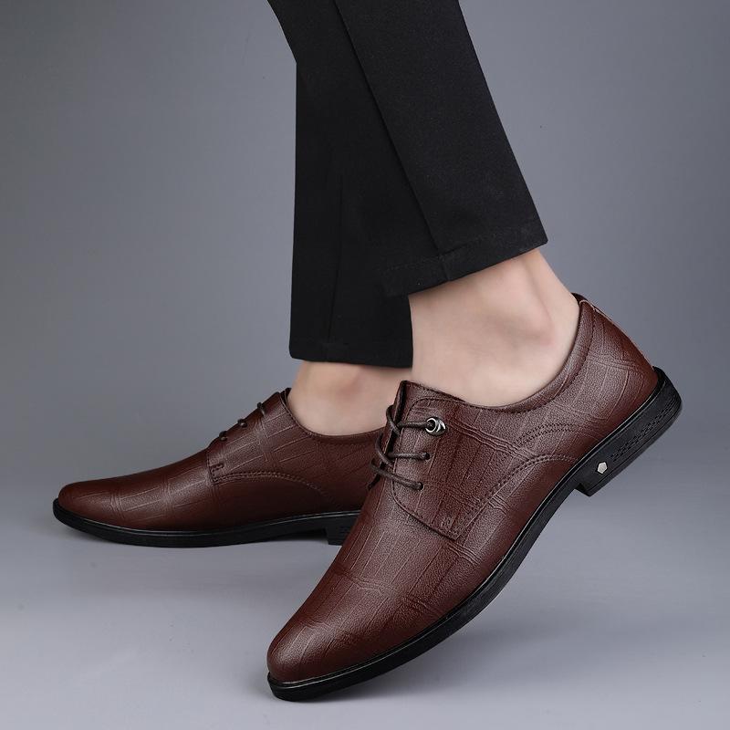 

First layer cowhide men s shoes genuine leather retro low-top shoes business foot cover one pedal lace-up men s casual leather shoes 44 темно-коричневого