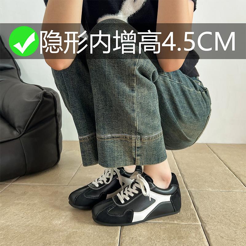 

Невидимые внутренние кроссовки для увеличения роста женские осенние новые на платформе повседневные кроссовки ретро маленькие туфли 35 чёрный