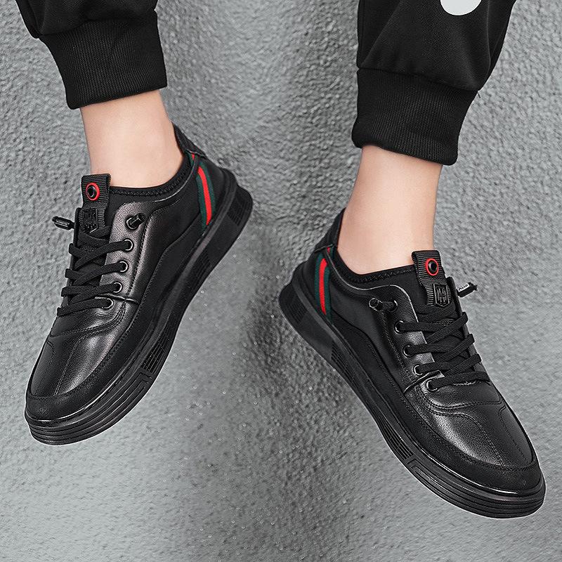 Men's Spring and Summer Trendy White Shoes Teen Flat Casual Shoes Single Shoes Fashion Trendy Men's Shoes