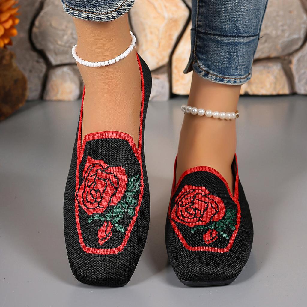 2025 New Flat Pumps Embroidered Breathable Work Shoes