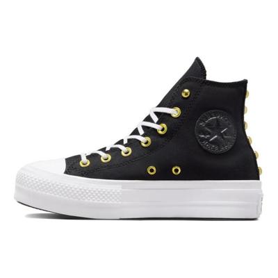 Chuck Taylor All Star Lift Platform Star Studded 'Black White Gold' Women's