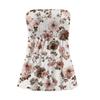 Women's Fashionable And Sexy Backless Elastic Floral Print Strapless Slimming T-shirt Top