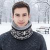 Unisex Winter Scarf Neck Warmer Thickened Fleece Outdoor Cycling Face Mask Versatile Knitted Neck Protection Overhead Scarf