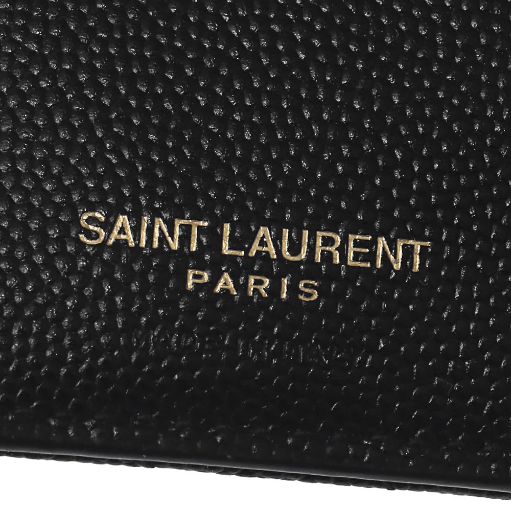 Saint Laurent Women's Bifold Mini Wallet In Caviar Leather, Size 575879 BOW01 1000, Black [Parallel Import]