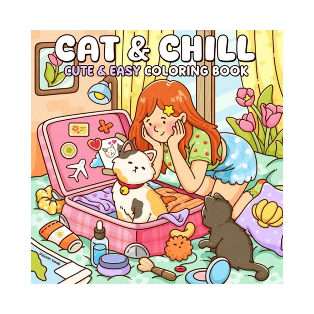 Educational Coloring Book Cartoon Doodles Book Cute Paperback  for Adults And Teens