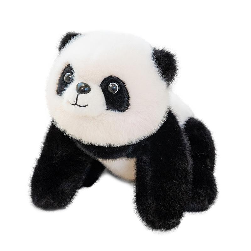 Niedliche Simulation liegende Panda-Puppe Plüschtier Welpenhund-Puppe Kinder begleiten beruhigendes Kissen Stoffpuppe