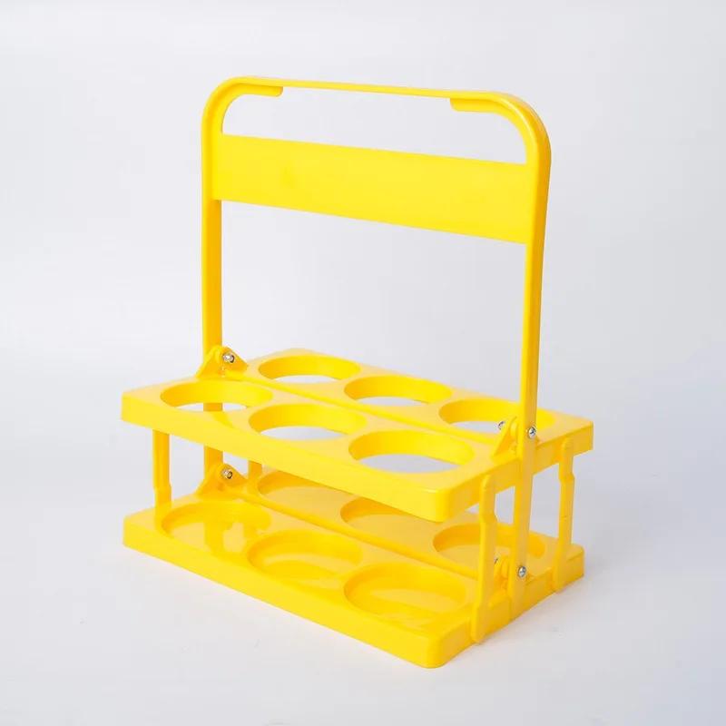 Portable Foldable Plastic Beer Rack Durable Cup Organizer Wine Rack Beer Bottle Holder Beverage Basket Reusable Cocktail Rack