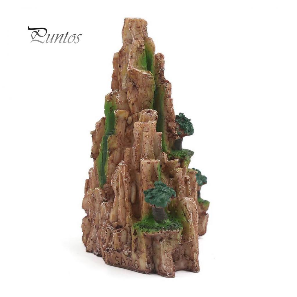 Hill Fish Tortoise Tank Aquarium Landscape Resin Ornament