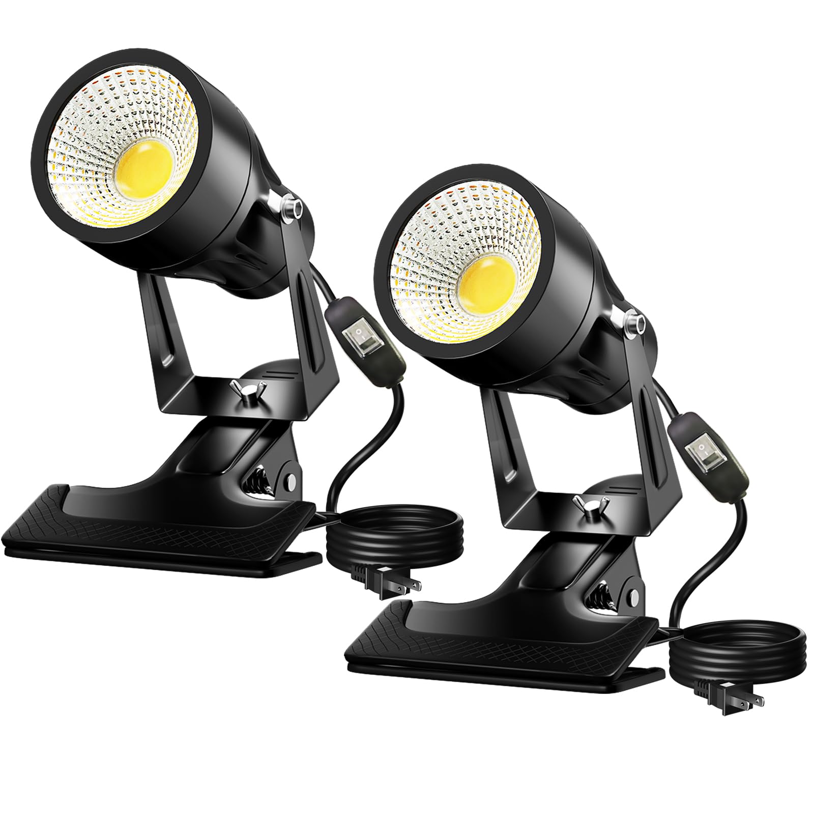 

Herimo Клипсовый светильник, Компактный, Дождестойкий и Водонепроницаемый, 10 Вт (Эквивалент 60 Вт), с промежуточным выключателем, шнуром 3 м, светодиодным прожектором, для вывесок с товарами,