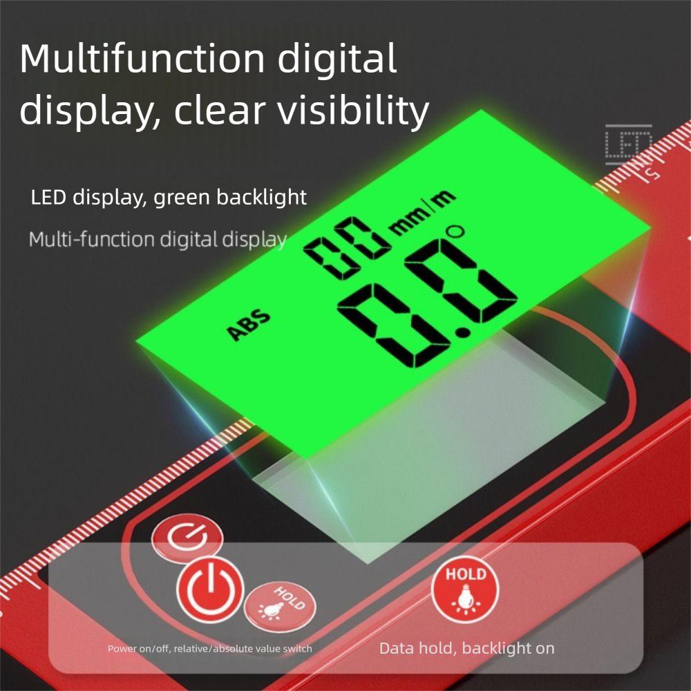 High Precision Angle Finder 0-90° Range Magnetic Level Measuring Ruler  Horizontal Vertical Testing